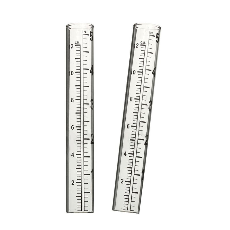 Mateda 5 "" Capacity Rain Gauge Glass Replacement Tube for Yard Garden Outdoor, Set of 2 - Image 1